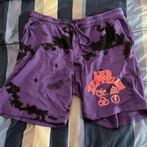 Led Zeppelin purple/black shorts